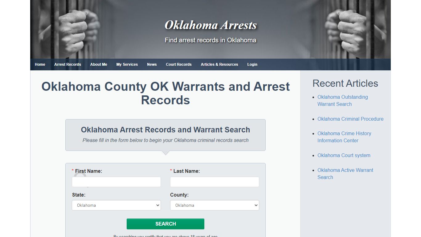 Oklahoma County OK Warrants and Arrest Records